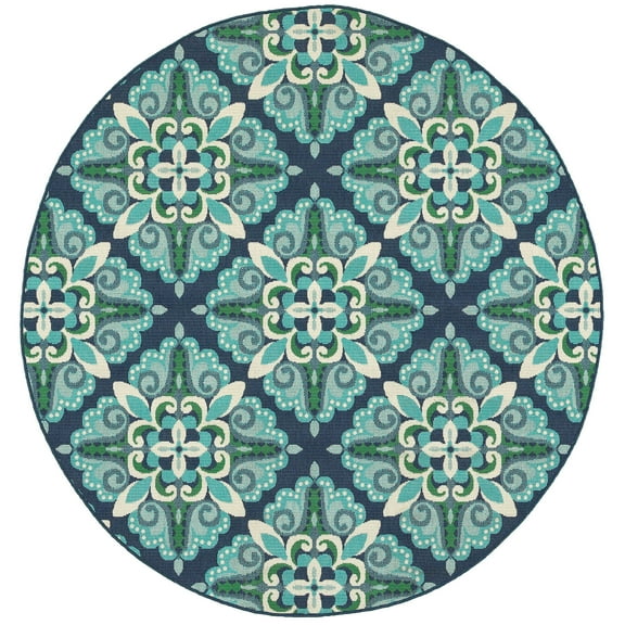 Avalon Home Mackay Floral Tile Indoor/Outdoor Area Rug