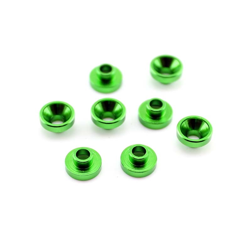 HobbyStar Aluminum Anodized Servo Washers, Set of 8, M3, Green