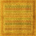 thumbnail image 1 of Ahgly Company Machine Washable Indoor Square Abstract Yellow Modern Area Rugs, 3' Square, 1 of 4