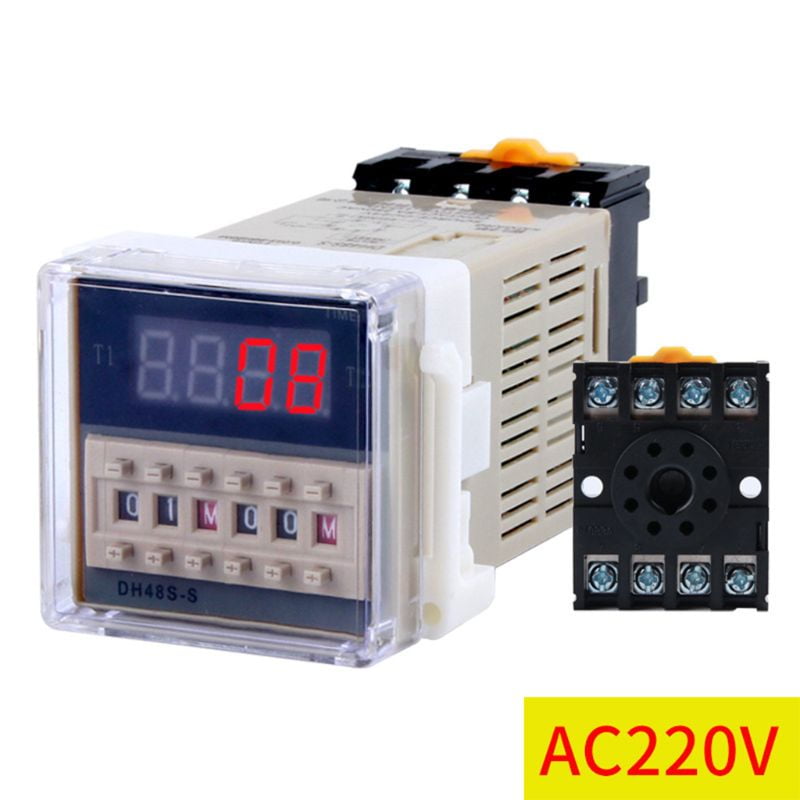 12V DC Programmable Double Time Delay Relay DH48S-S & Free Socket Base UL 