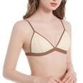 thumbnail image 2 of VBVC Women's Color Block Lace Bralette,Ladies Wireless Unpadded Lined Bra,Lightly Everyday Lingerie For Women,Beige,Size M, 2 of 9