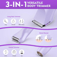 thumbnail image 3 of Obacre Bikini Trimmer for Women, 3 in 1 Electric Razors for Women, IPX7 Waterproof Wet Dry Body Shaver Pubic Hair Trimmer Facial Hair Remover with Ceramic Blade USB Recharge Dock Gift for Women, 3 of 9