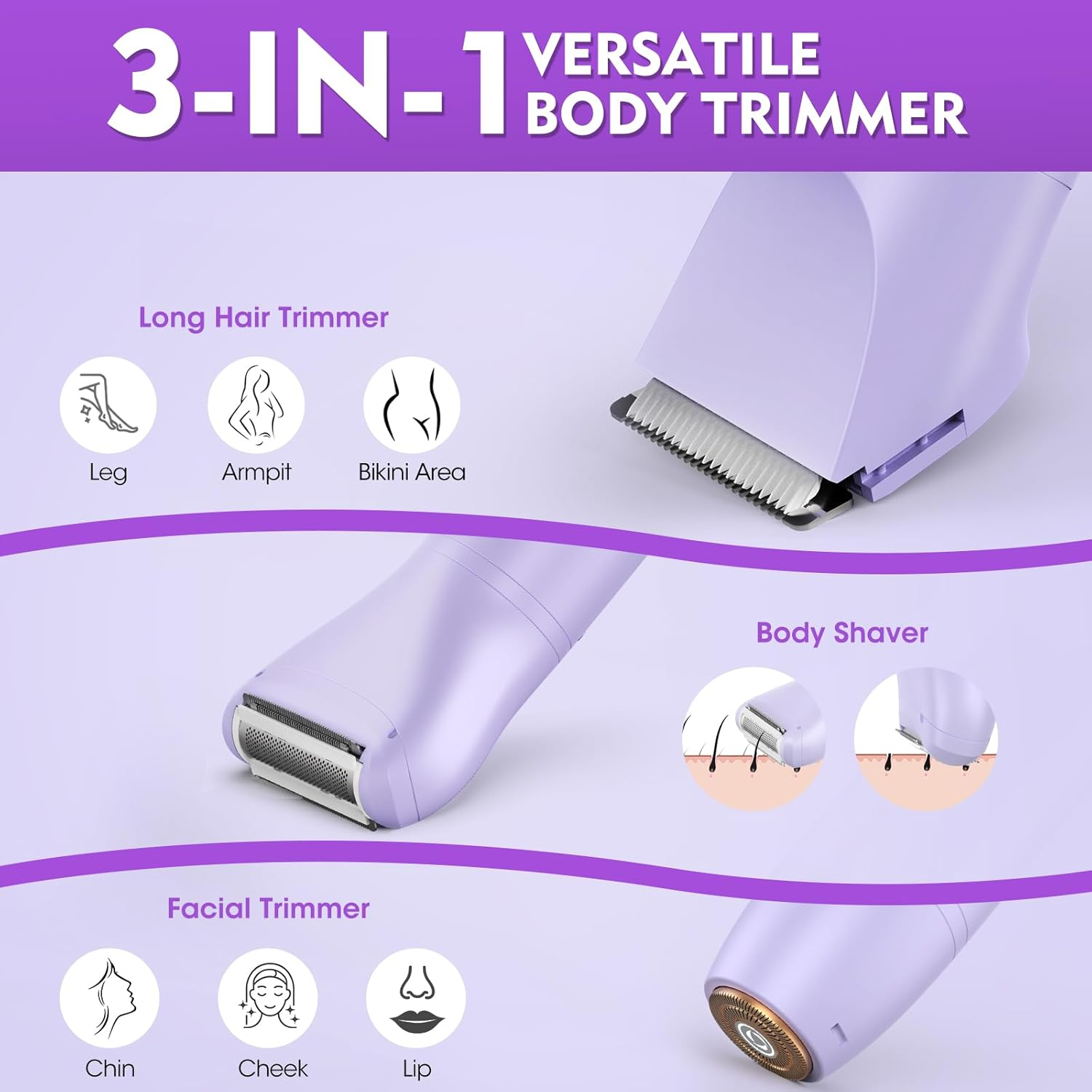 Obacre 3-in-1 Bikini Trimmer for Women photo 2