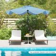 thumbnail image 3 of Patiojoy 9 FT Patio Umbrella Outdoor Double Top Umbrella with Ruffled Edges Push Button Tilt Crank 8 Ribs Fade-resistant Market Umbrella Navy, 3 of 9