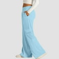 thumbnail image 4 of JWSVBF Scrub Pants for Women Pajamas with Pocket Business Casual Lossen Comfy Solid Fashion GYM Winter Clothing Pajama Bottoms Light Blue, 4 of 7