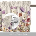 thumbnail image 6 of Purple Flowers Valance Curtain Plants Watercolor Floral Retro Linen Window Valances Rod Pocket Short Curtains Window Treatments for Kitchen Bedroom Bathroom Laundry 60" x 18", 6 of 9