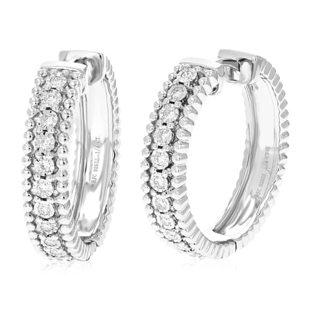 Vir Jewels 1/4 CTTW Lab Grown Diamond Hoop Earrings 925 Sterling Silver Prong 1 Inch