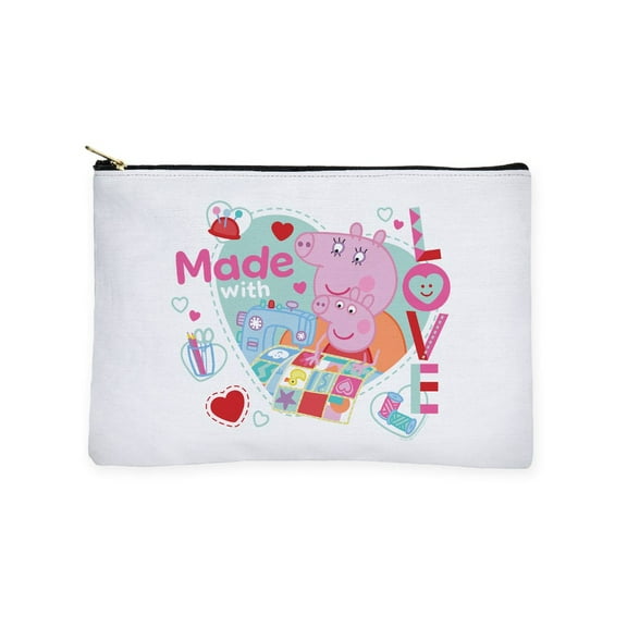 CafePress - Peppa Pig: Made With Love - Zipper Makeup Pouch, 8.5"x6"