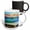 Multicolor, variant on 3drose, Turquoise and Blue Ocean Waves Image of Watercolor Painting, 11oz Two-tone Red Mug
