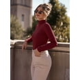 thumbnail image 5 of MOYIKO Mock Turtleneck for Women Long Sleeve Fitted Shirts Tight Tops Tees, 5 of 8
