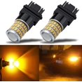 thumbnail image 1 of Bombillas LED superbrillantes de bajo consumo de 9-30 V 3157 3156 3057 4157 con lentes de proyector de repuesto para luces de giro delanteras/traseras o luces de estacionamiento traseras, amarillas, 1 of 5