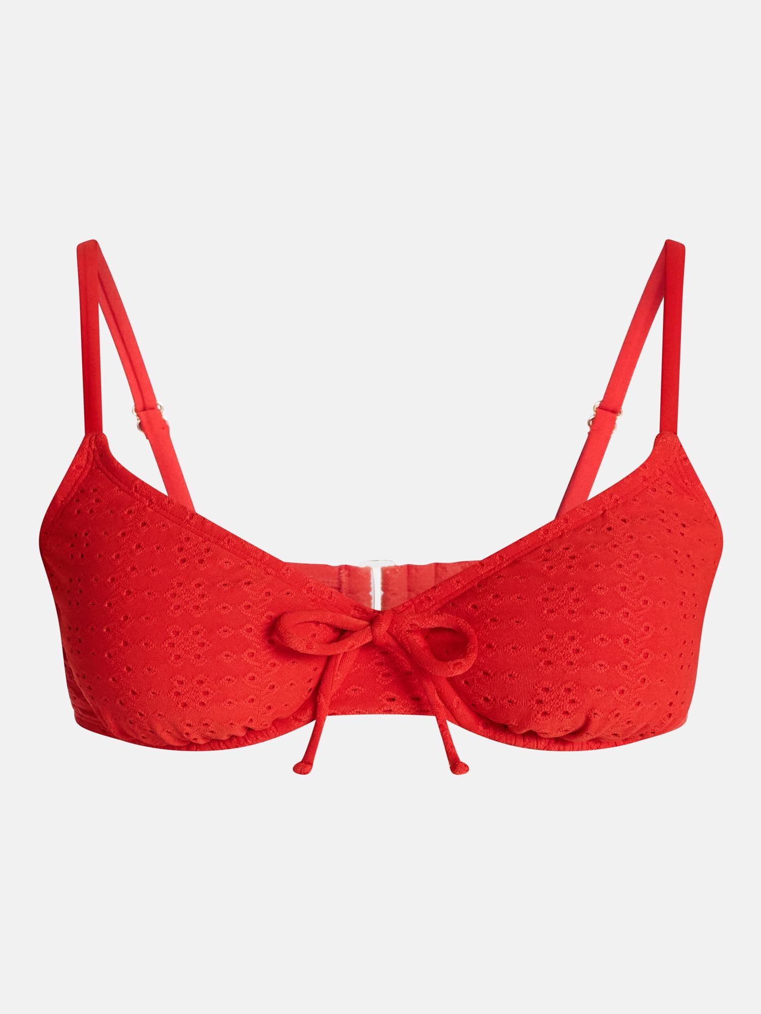 Time and Tru Women’s and Women's Plus Underwire Eyelet Bikini Top, Sizes XS-3X