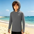 thumbnail image 6 of Boys Hooded Rash Guard with Thumb Hole Long Sleeve, UPF 50+ UV Sun Protection Swim Shirt, Fishing Water Hoodie for Girls Kids Youth Unisex 5-13Y, 6 of 8