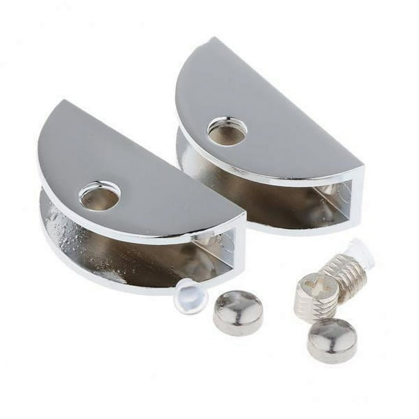 6x2pc Aleación de Zinc Vidrio Sólido Semicírculo Soportes de Vidrio Ajustables 8 10 Mm 6 piezas
