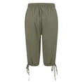 thumbnail image 6 of Hienoo Women's Linen Bermuda Shorts High Waist Drawstring Shorts with Pockets, Sizes S-3XL, 6 of 6