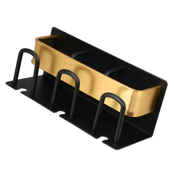 Vocoste Toothbrush Holder Wall Mounted Set Black Gold Tone 7.87''x2.87''x3.03'' with Toothpaste Squeezer