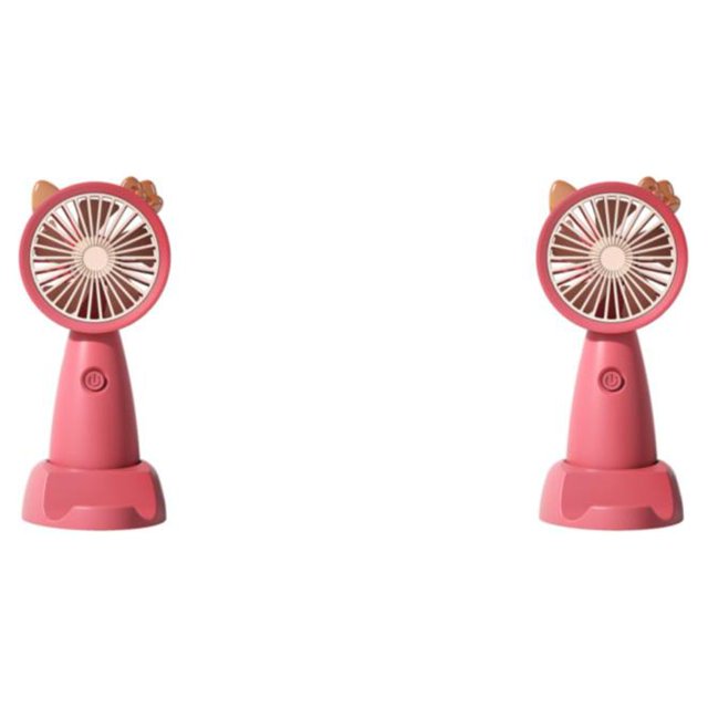 Bearachild Mini ventilador eléctrico con carga USB, ventiladores de mano, Base silenciosa de , refrigeración de dibujos animados, oficina al Type1 NO1