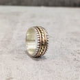 thumbnail image 5 of 3 Tone Spinner Band, Meditation Ring, 925 Sterling Silver Ring, Spinning Thumb Ring, Multi Tone Ring, Fidget Ring, Handmade Jewelry, Christmas Oxidized, Womans Band Ring, Anxiety Ring, Mans Band Gifts, 5 of 6