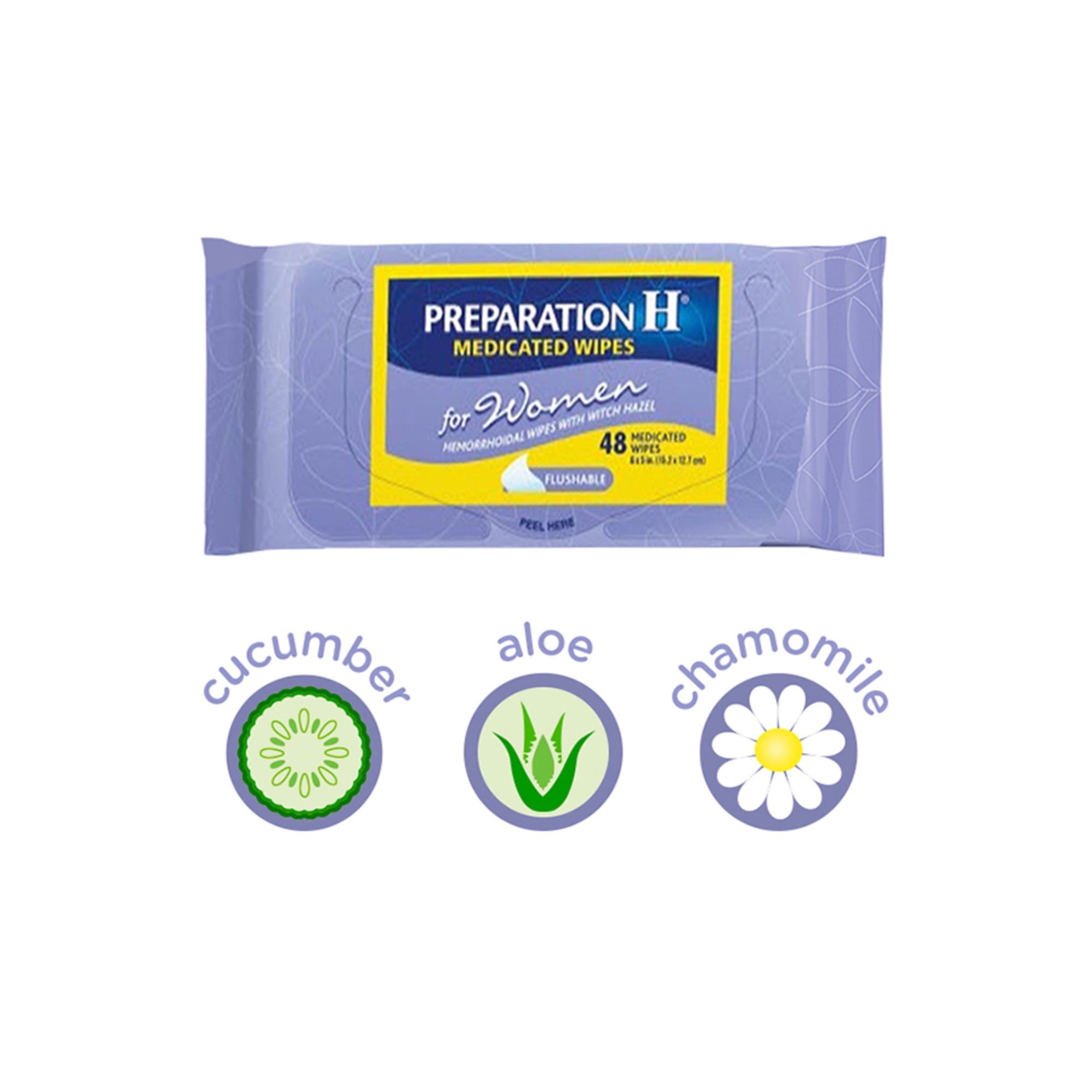 Preparation H Women's Hemorrhoid Wipes - 48 Count