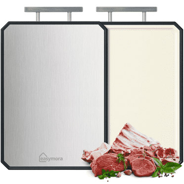 Easymora 2025 Upgrade Titanium Cutting Board for Meat, Large Double Sided Titanium Cutting Boards for Kitchen, Metal Non Toxic Chopping Board - Dish Washer Safe