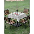 thumbnail image 3 of Outdoor Tablecloth with Umbrella Hole and Zipper, Groundhog Day Square Table Cloth 60x60 Inch Waterproof Tablecloth, Red Bow Knot Vintage Picnic Table Cover for Patio Camping, 3 of 7