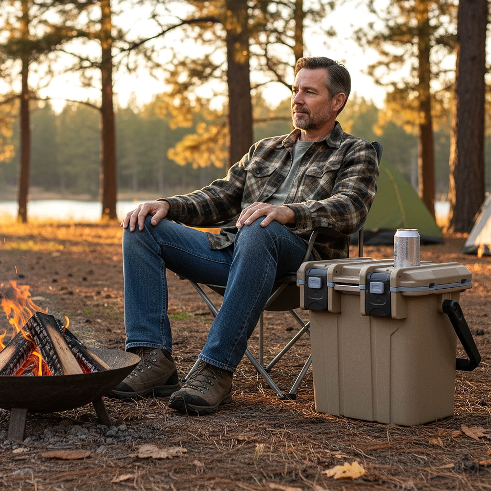 Costway 21 QT Ultra-Light Injection Molded Cooler with Swing-up Handle & Bottle Opener Coffee