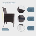 thumbnail image 4 of Gotland 5-Piece Rattan Dining Set Indoor/Outdoor w/Tempered Glass, Removable Cushions & Umbrella Cutout  for Patio, Backyard- Navy, 4 of 8