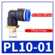 thumbnail image 2 of 50 pcs PL Lote de codo 4 -M5 6-M5 Conector de aire Acceso neumático Accesorios rápidos 1/8 "1/4" 3/8 "1/2" Hilo masculino Push in, 2 of 7