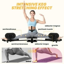 Leg stretching machine, 360° casters, 330-pound capacity, black leg stretching and splitting machine, steel frame, flexible stretching machine, PU pad, artificial leather, 0~240° range