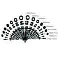 thumbnail image 2 of Vogem 50Pcs Ear Stretching Kit Tapers And Plugs Tunnels 14G-00G Marble Pattern Ear Piercing Taper kits Body Piercing Jewelry (Black), 2 of 5