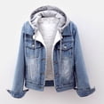 thumbnail image 2 of Viikei Womens Denim Jackets Plus Size Denim Jackets for Women Clearance Casual Short Pockets Long Sleeve Thickened Plush Jacket Coat, 2 of 6