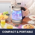 thumbnail image 4 of Elite Gourmet EKT-602 Electric BPA-Free Glass Kettle, Cordless 360&Acirc;&deg; Base, Stylish Blue LED Interior, Handy Auto Shut-Off Function &acirc;?? Quickly Boi, 4 of 8