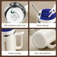 thumbnail image 6 of Bfogop Coffee Mug Portable Double Layer Stainless Steel Mug With Folding Spoon And Cell Phone Holder,Induction Heatable, for Home and Office, 6 of 7