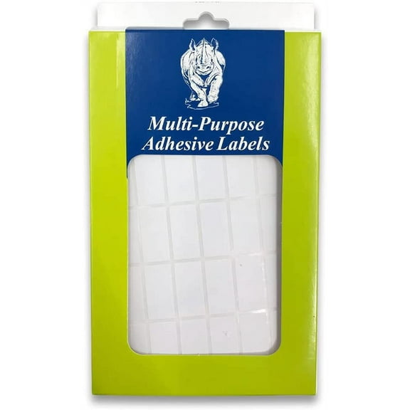 1020 All Purpose Self Adhesive Plain Rectangular White Labels - Easy Use - 1/2 x 1 13 x 25mm