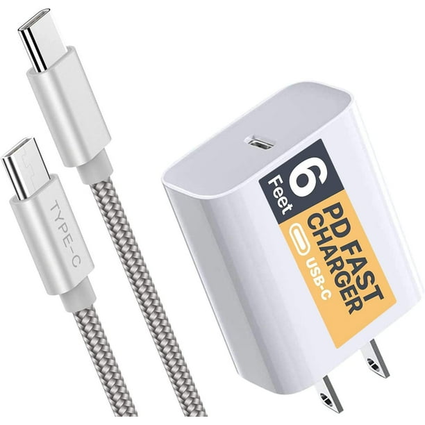 Terra Over Voltage Protection, Short Circuit Protection and Over Charging and Heat Protection Safe Charging Data White USB-C Cable and USB-C Wall Power Adapter - Walmart.com