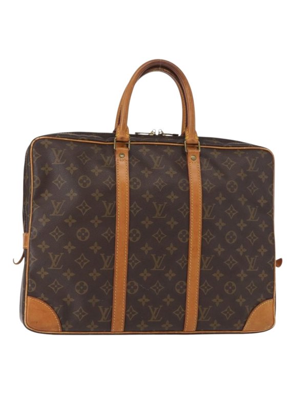 Pre-Owned Louis Vuitton Porte-Documents Voyage Macassar Monogram Canvas Brown Canvas Briefcase Bag