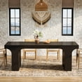 thumbnail image 7 of Finmind 71-Inch Large Dining Table for 6-8, Farmhouse Wooden Kitchen Table with Arched Design, 7 of 7