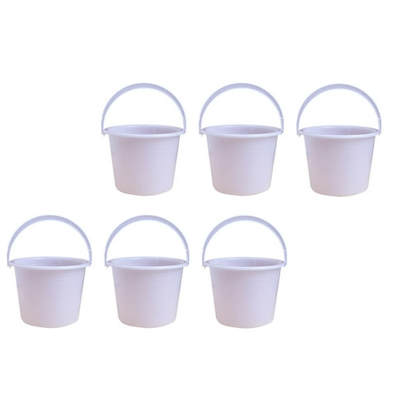 Supvox Practical White PP Paint Bucket, Large Capacity for Various Uses 6Pcs
