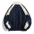 thumbnail image 4 of Zpanxa Men's Color Block Hooded Jacket Long Sleeve with Zipper Pocket, Casual Urban Coat for Street Style Fashion Navy L, 4 of 4
