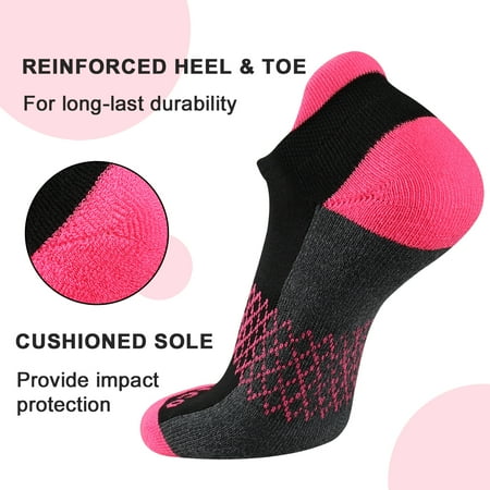 COOPLUS Women's Athletic Ankle Socks Women's Sock Size 9-11 Female Cushioned Color Socks 6 Pairs