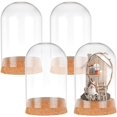 thumbnail image 1 of Juego de 4 campanas de cristal con base de corcho para exhibir botellas decorativas., 1 of 9