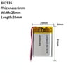 thumbnail image 2 of 3.7V 600mAh Li-Ion Battery 602535 Lithium Polymer Rechargeable Battery, 2 of 6