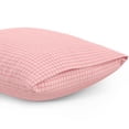 thumbnail image 5 of Mainstays Kids 100% Cotton Percale Bed Sheet Set, Queen, Pink Grid, 4 Pieces, 5 of 8