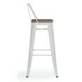 thumbnail image 4 of Simpli Home Rayne 30 inch Metal / Wood Bar Stool (Set of 2) in White, 4 of 13