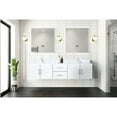 thumbnail image 3 of 80 In. W X 22 D Glossy White Vanity With Marble Top, Included Faucet, 30 Led Mirrors - Graceful And Practical Double Scratch Stain Proof, 3 of 6