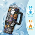 thumbnail image 4 of Spooky Halloween 30oz Coffee Tumbler with Handle and Straw Lid – Insulated Hot Cold Travel Mug – Pumpkin Gift Cup, 4 of 5