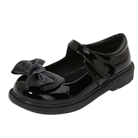 Gvdentm Toddler Girls Dress Shoes Little Kids School Uniform Shoes Formal Casual Oxfords Wedding Loafer Flats Size 10 Toddler Girl Shoes (13.5 Black)