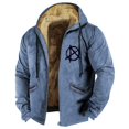 thumbnail image 1 of Men's Solid Color Flag Print Jacket Men's Spring And Autumn Casual Trend Zipper Hooded Jacket XL, 1 of 3