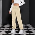 thumbnail image 5 of Nilvkv Girls Lounge Pants, Girls Sweatpants, Fleece Lined Joggers with Cuffed Legs and Elastic Waist Designed for Cozy Winter Warmth Beige 7-8 Years, 5 of 8