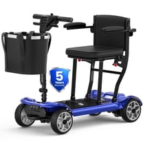 STACOO 4-Wheel Electric Mobility Scooter for Adults, Foldable Lightweight Design, Dual Batteries, 15.5 Miles Range, Supports 400 lbs